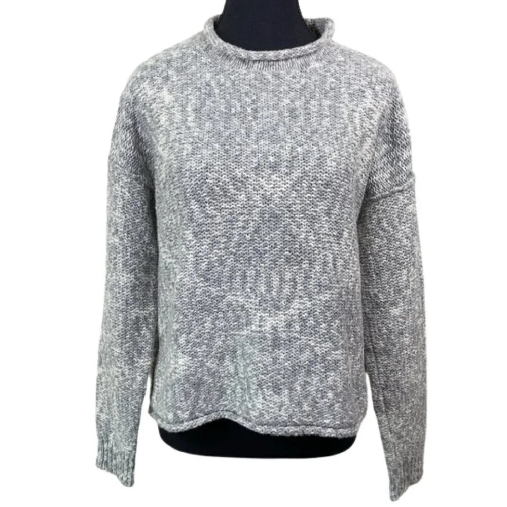 Eileen Fisher Womens Size Xsmall Mock Neck Chunky Marble Knit Sweater